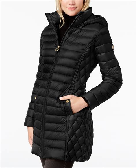 women's hooded packable down puffer coat michael kors|Michael Kors packable down jacket.